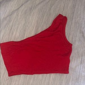 🥳Red Bando top one shoulder